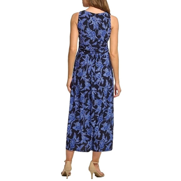 Tommy Hilfiger Navy Floral Blue Maxi Dress Classic Empire Silhouette NEW Size 6 - Picture 5 of 11